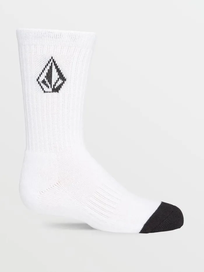 Kids Accessories Volcom Big Boys Full Stone 3 Pack Socks 8211 White