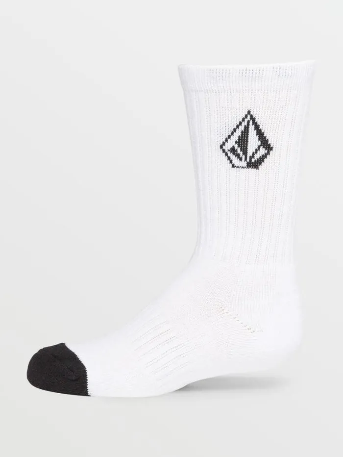 Kids Accessories Volcom Big Boys Full Stone 3 Pack Socks 8211 White