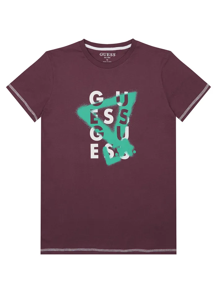 Kids Big Boy GUESS Grape Logo Tshirt 716