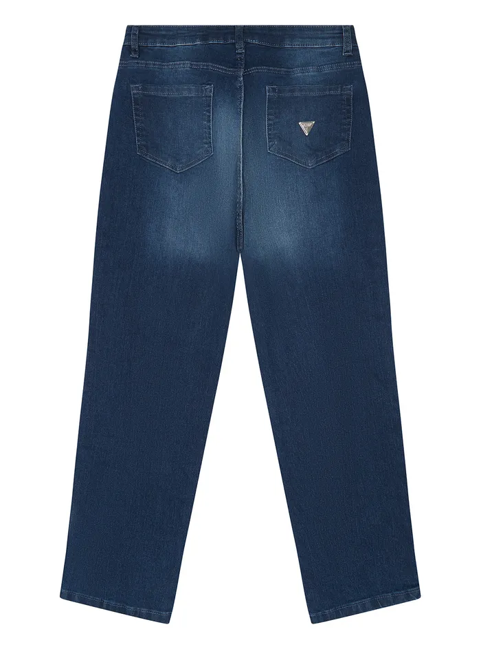 Kids Big Girl GUESS Girly Tape Wash Denim Straight Leg Pants 716 Kids Big Girl GUESS Girly Tape Wash Denim Straight Leg Pants 716