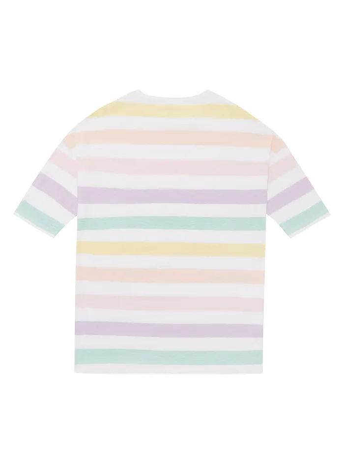Kids Big Girl GUESS Pastel Stripe Pink Pearl Tshirt 716 Kids Big Girl GUESS Pastel Stripe Pink Pearl Tshirt 716