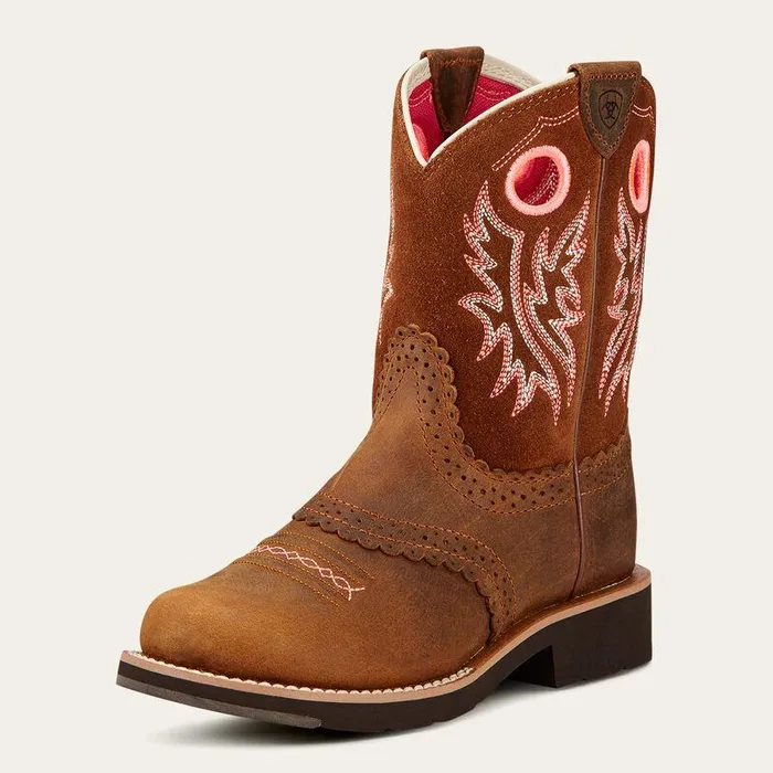 Kids Big Kids039 Footwear Ariat Fatbaby Cowgirl Western Boot Powder Brown