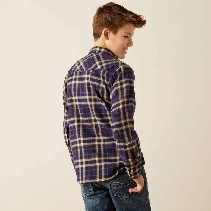 Kids Button Down Shirts Ariat Hayes Retro Fit Shirt Dark Denim Kids Button Down Shirts Ariat Hayes Retro Fit Shirt Dark Denim