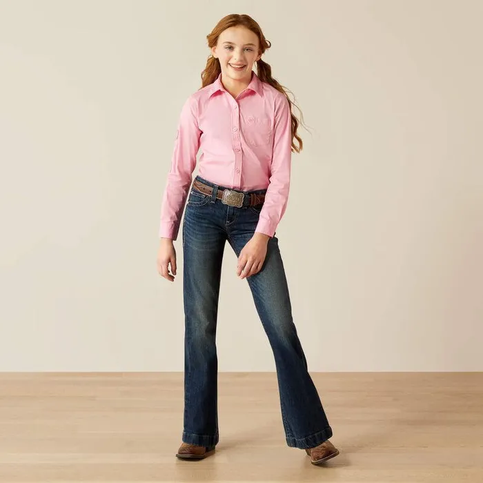 Kids Button Down Shirts Ariat Team Kirby Shirt Prism Pink Kids Button Down Shirts Ariat Team Kirby Shirt Prism Pink