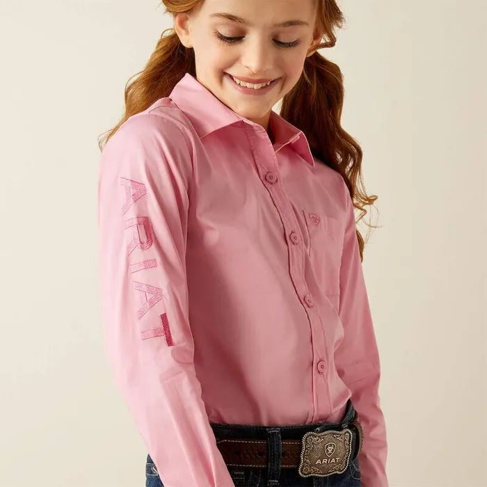 Kids Button Down Shirts Ariat Team Kirby Shirt Prism Pink Kids Button Down Shirts Ariat Team Kirby Shirt Prism Pink