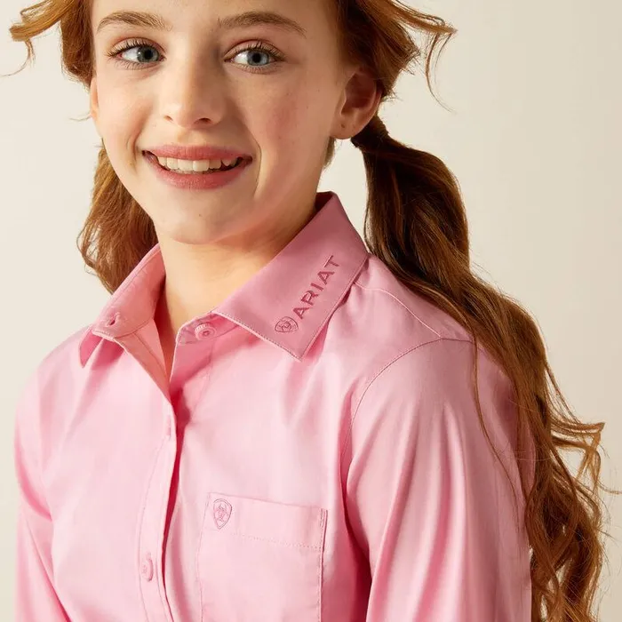 Kids Button Down Shirts Ariat Team Kirby Shirt Prism Pink Kids Button Down Shirts Ariat Team Kirby Shirt Prism Pink