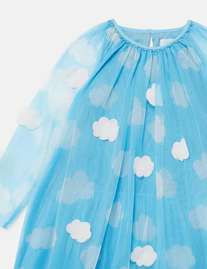 Kids Cloud Appliqu LongSleeve Dress Blue And White Stella McCartney Dresses and Jumpsuits Kids Cloud Appliqu LongSleeve Dress Blue And White Stella McCartney Dresses and Jumpsuits