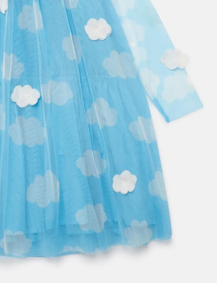 Kids Cloud Appliqu LongSleeve Dress Blue And White Stella McCartney Dresses and Jumpsuits Kids Cloud Appliqu LongSleeve Dress Blue And White Stella McCartney Dresses and Jumpsuits