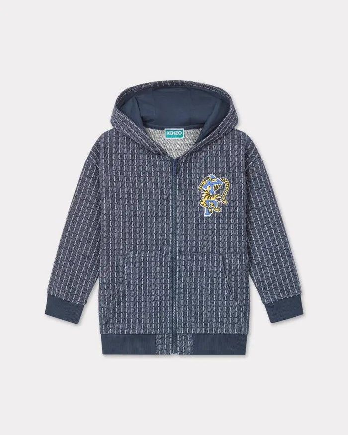 Kids Embroidered 039Blue Jungle039 Tracksuit Top Blue Black Kenzo Tshirts And Sweatshirts Kids Embroidered 039Blue Jungle039 Tracksuit Top Blue Black Kenzo Tshirts And Sweatshirts