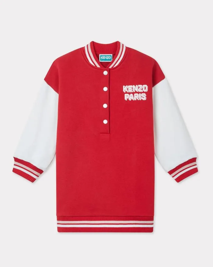 Kids Embroidered Cotton Dress Cherry Kenzo Dresses And Skirts
