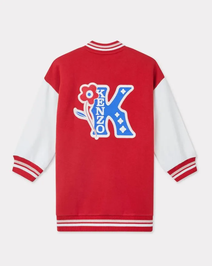 Kids Embroidered Cotton Dress Cherry Kenzo Dresses And Skirts