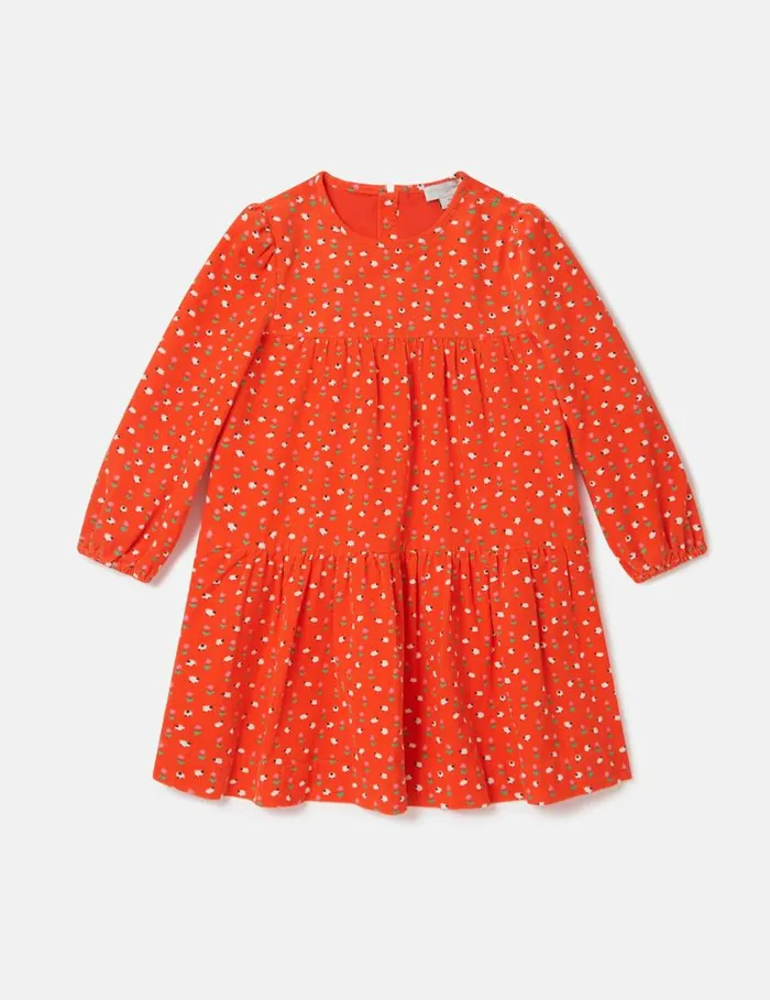 Kids Floral Pattern LongSleeve Dress Red Stella McCartney Dresses and Jumpsuits