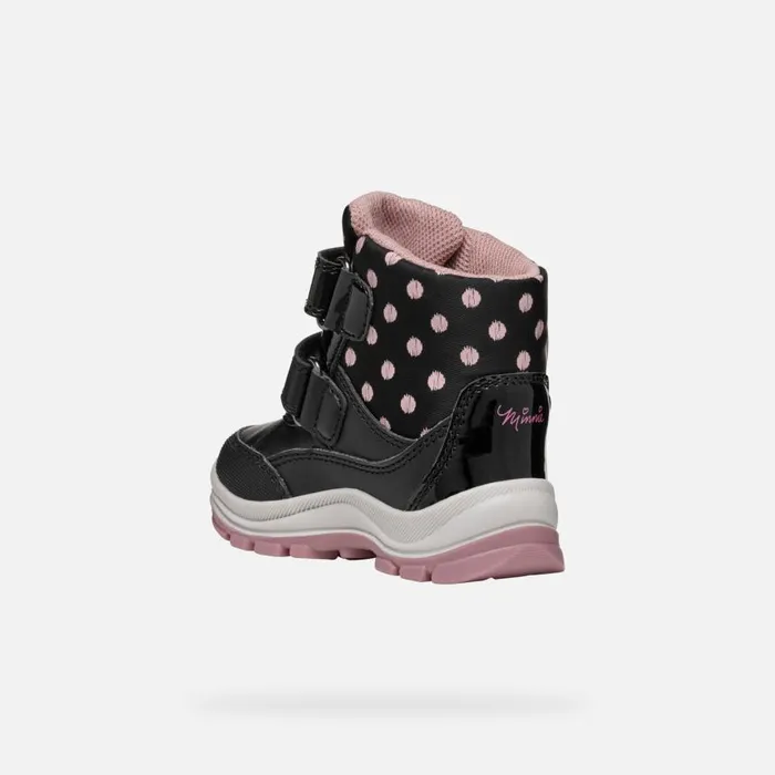 Kids Geox Ankle Boots FLANFIL ABX BABY BlackOld Rose Minnie Blackold Rose
