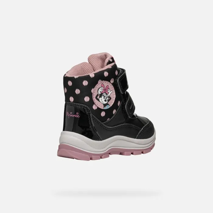 Kids Geox Ankle Boots FLANFIL ABX BABY BlackOld Rose Minnie Blackold Rose