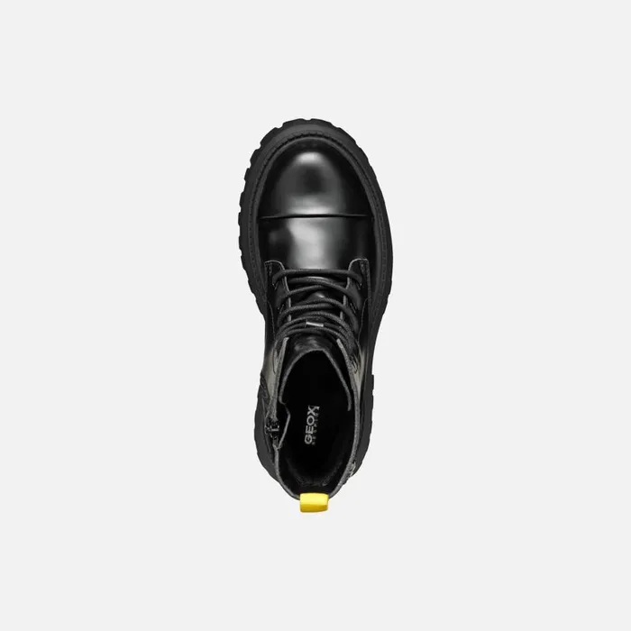 Kids Geox Ankle Boots MAQUINNENS GIRL Black Combat Boots Black
