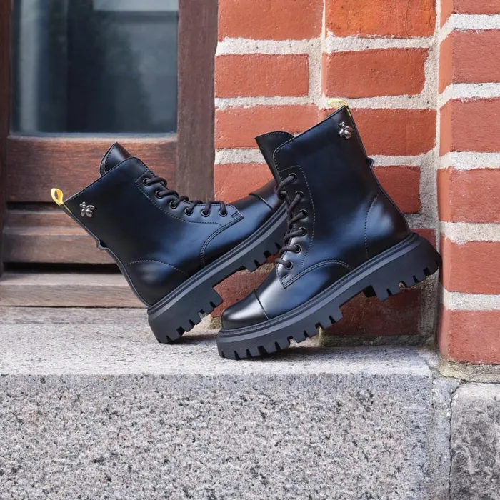 Kids Geox Ankle Boots MAQUINNENS GIRL Black Combat Boots Black