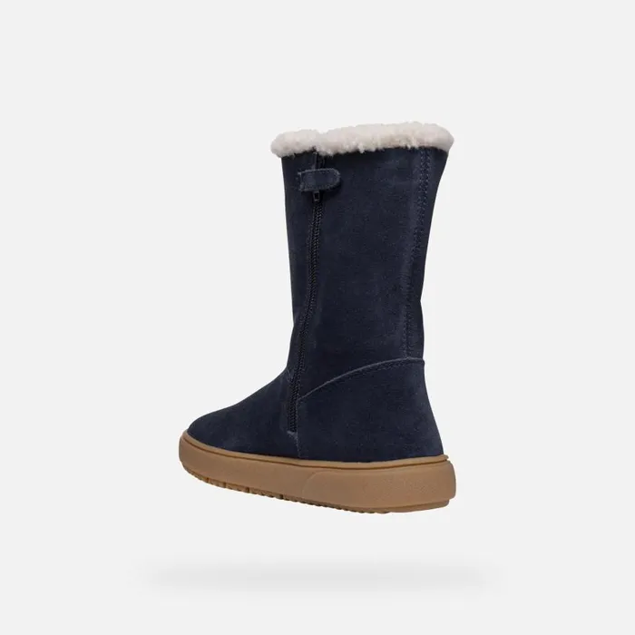 Kids Geox Ankle Boots THELEVEN GIRL Dark Navy Mid Calf Boots Dark Navy