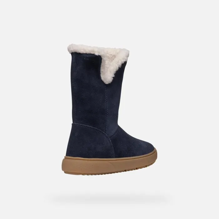 Kids Geox Ankle Boots THELEVEN GIRL Dark Navy Mid Calf Boots Dark Navy
