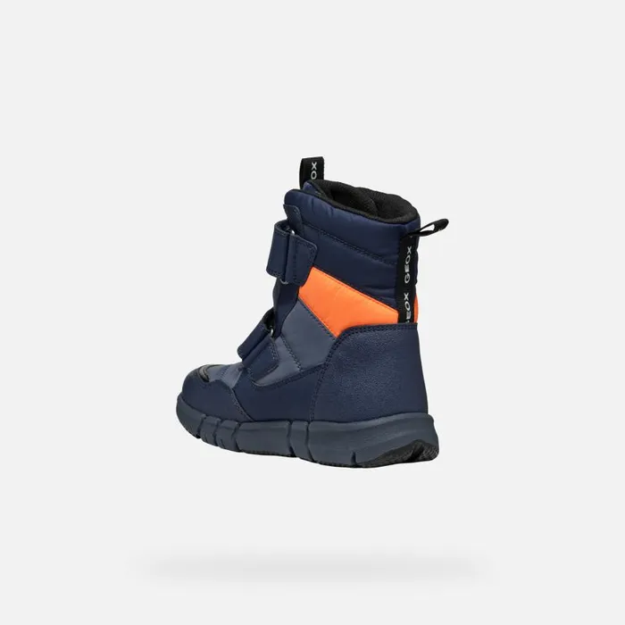 Kids Geox Boots FLEXYPER ABX BOY Dark AvioFluo Orange Waterproof Boots Dark Aviofluo Orange