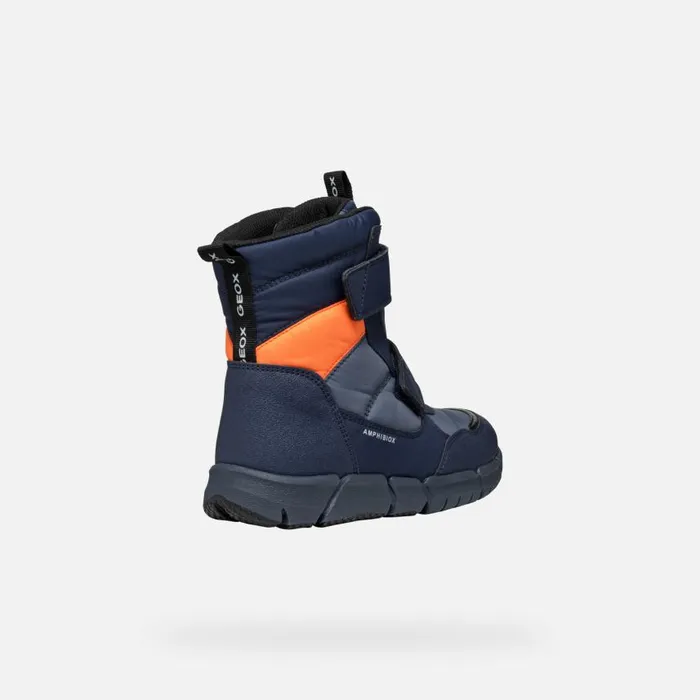 Kids Geox Boots FLEXYPER ABX BOY Dark AvioFluo Orange Waterproof Boots Dark Aviofluo Orange