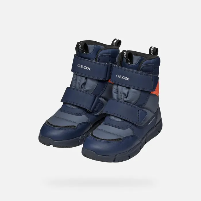 Kids Geox Boots FLEXYPER ABX BOY Dark AvioFluo Orange Waterproof Boots Dark Aviofluo Orange