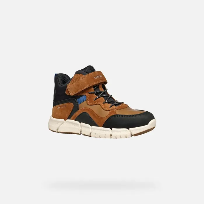 Kids Geox Boots FLEXYPER ABX BOY Light BrownBlack Waterproof Boots Light Brownblack