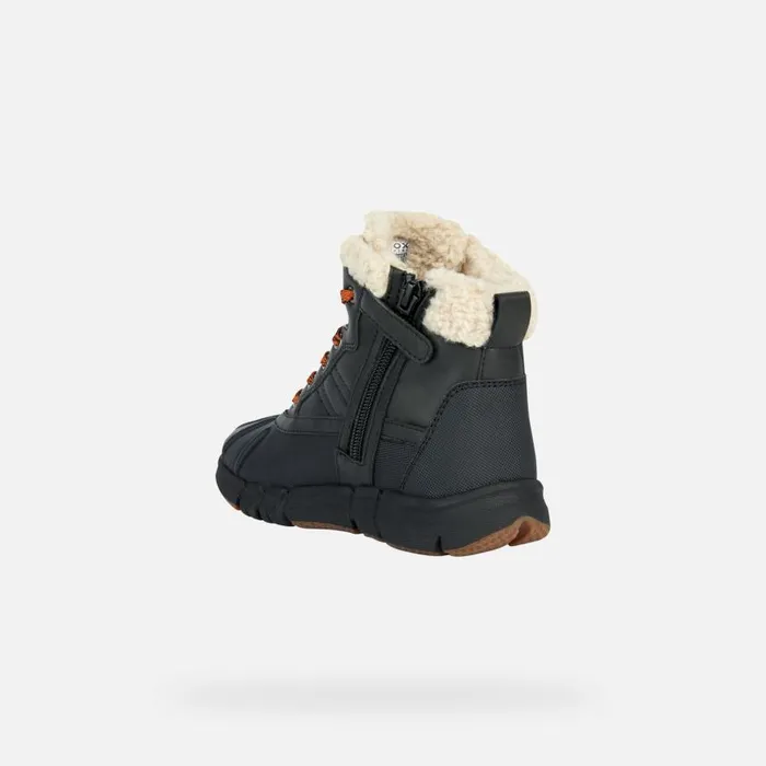 Kids Geox Boots FLEXYPER B ABX Waterproof Boots Junior Boy Geox Blackorange