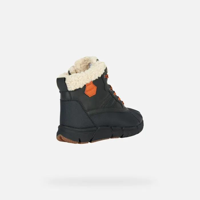 Kids Geox Boots FLEXYPER B ABX Waterproof Boots Junior Boy Geox Blackorange