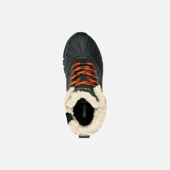 Kids Geox Boots FLEXYPER B ABX Waterproof Boots Junior Boy Geox Blackorange