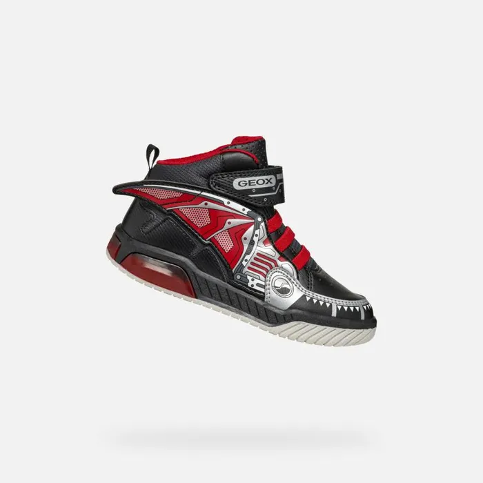 Kids Geox Sneakers INEK BOY BlackRed High Top Sneakers Blackred