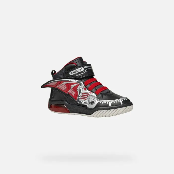Kids Geox Sneakers INEK BOY BlackRed High Top Sneakers Blackred