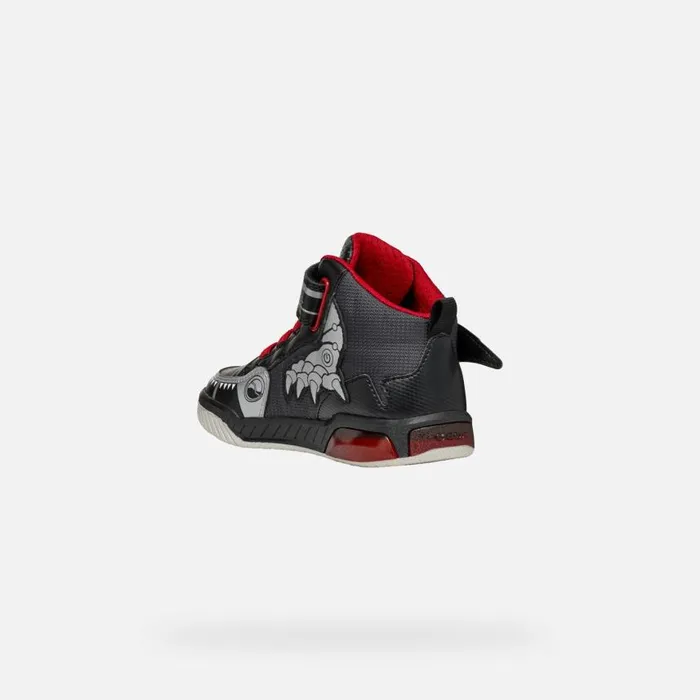 Kids Geox Sneakers INEK BOY BlackRed High Top Sneakers Blackred