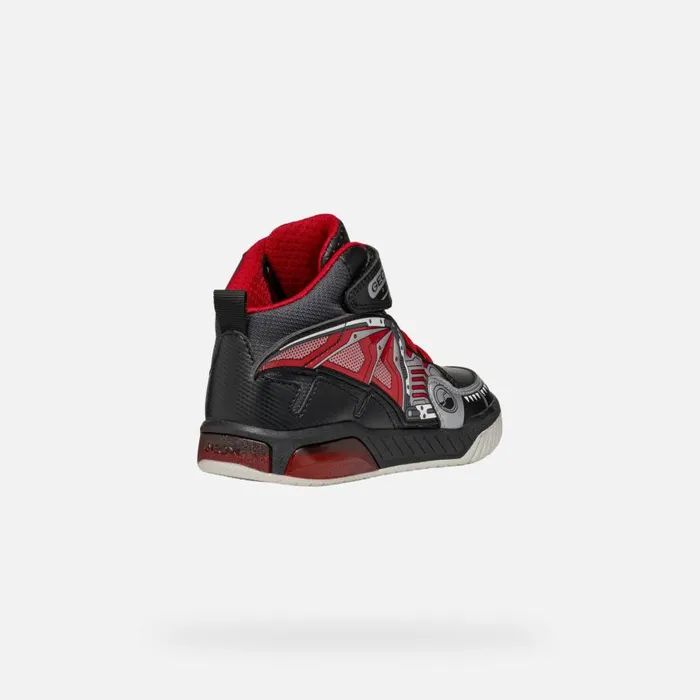 Kids Geox Sneakers INEK BOY BlackRed High Top Sneakers Blackred