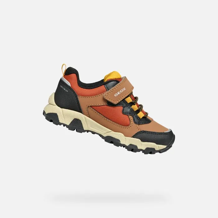 Kids Geox Sneakers MAGNETAR ABX JUNIOR Light BrownBlack Waterproof Trainers Light Brownblack Kids Geox Sneakers MAGNETAR ABX JUNIOR Light BrownBlack Waterproof Trainers Light Brownblack
