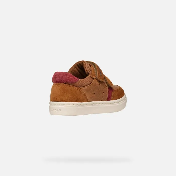 Kids Geox Sneakers NASHIK TODDLER BOY Light BrownBordeaux Low Top Sneakers Light Brownbordeaux
