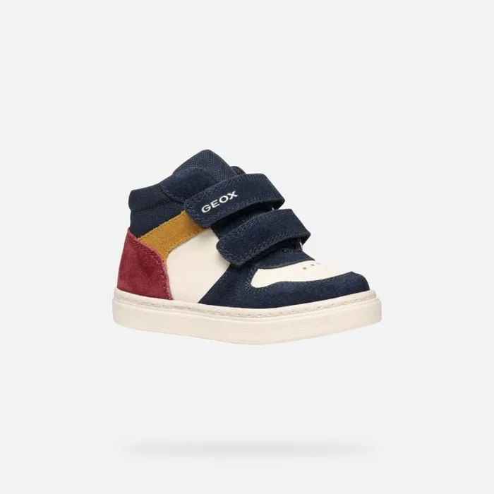 Kids Geox Sneakers NASHIK TODDLER BOY NavyLight Beige High Top Sneakers Navylight Beige