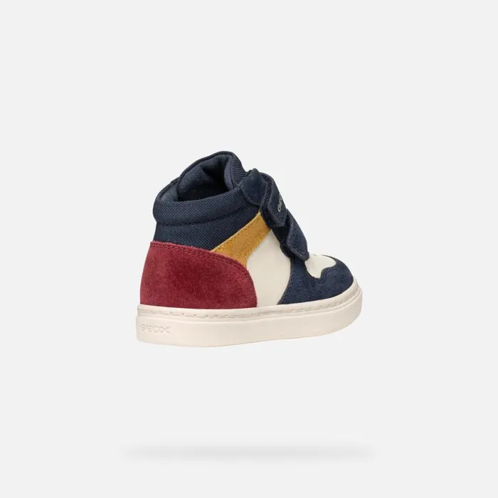 Kids Geox Sneakers NASHIK TODDLER BOY NavyLight Beige High Top Sneakers Navylight Beige