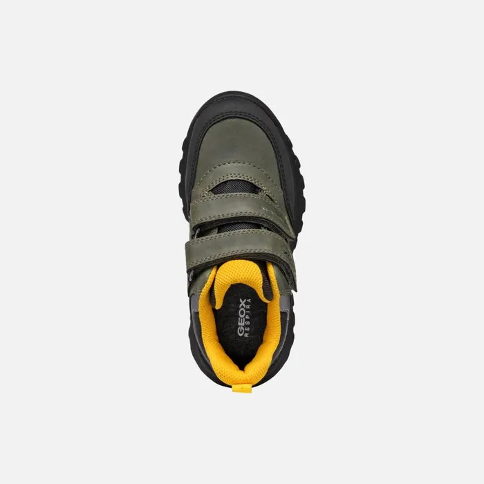 Kids Geox Sneakers SIMBYOS ABX BOY Dark GreenBlack Low Top Sneakers Dark Greenblack