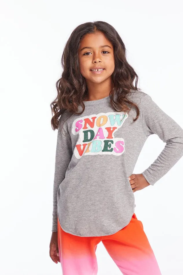 Kids Girls Chaser Brand Snow Day Vibes Girls Long Sleeve