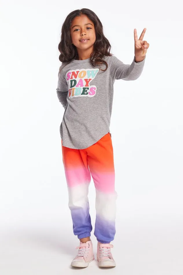 Kids Girls Chaser Brand Snow Day Vibes Girls Long Sleeve