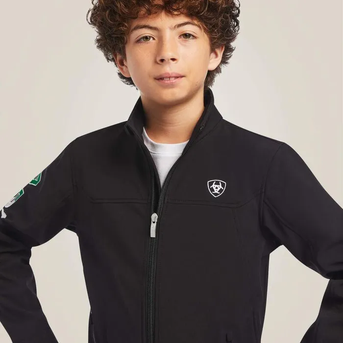 Kids Jackets and Vests Ariat New Team Softshell MEXICO Jacket Black Kids Jackets and Vests Ariat New Team Softshell MEXICO Jacket Black