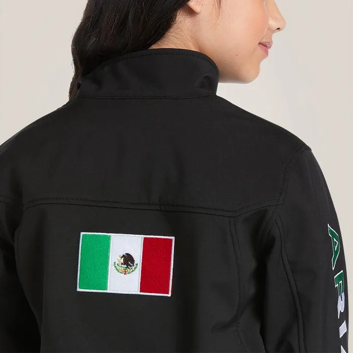 Kids Jackets and Vests Ariat New Team Softshell MEXICO Jacket Black Kids Jackets and Vests Ariat New Team Softshell MEXICO Jacket Black