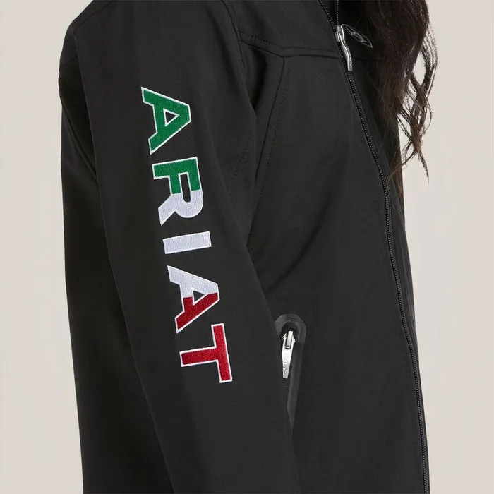 Kids Jackets and Vests Ariat New Team Softshell MEXICO Jacket Black Kids Jackets and Vests Ariat New Team Softshell MEXICO Jacket Black