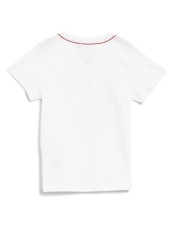 Kids Little Boy GUESS White Short Sleeve Triangle Logo Tee 27 Kids Little Boy GUESS White Short Sleeve Triangle Logo Tee 27