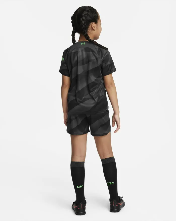 Kids Nike All Accessories And Equipment Liverpool FC 202324 Goalkeeper Anthracitepoison Green