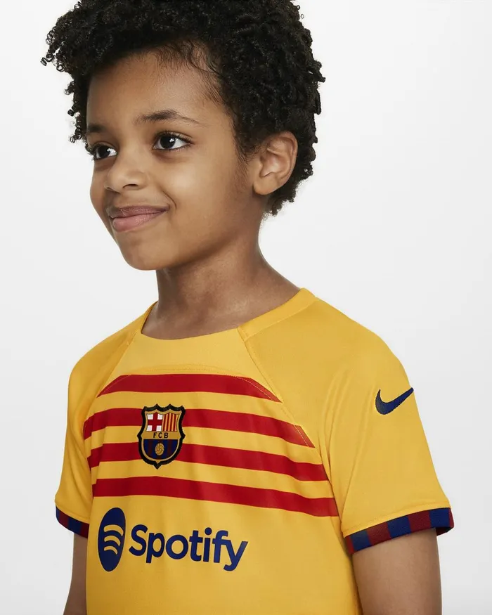 Kids Nike All Clothing FC Barcelona 202223 Fourth Amarillouniversity Reddeep Royal Blue