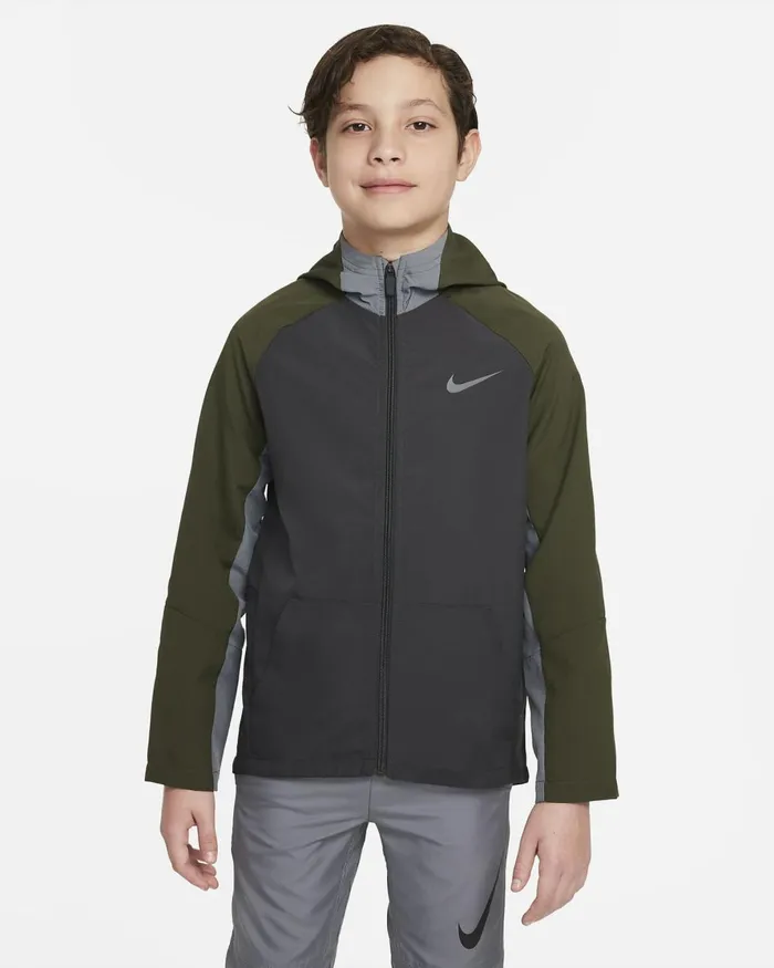 Kids Nike Jackets DriFIT Anthracitesmoke Greycargo Khakismoke Grey