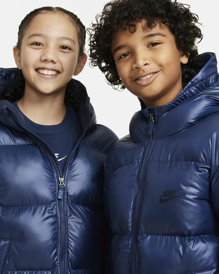 Kids Nike Older Kids 7 8211 15 Years Sportswear Heavyweight Synthetic Fill EasyOn Midnight Navyobsidianobsidian