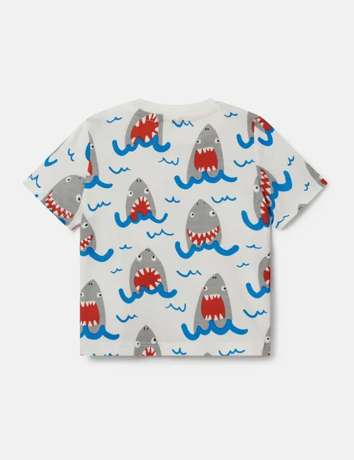 Kids Shark Print TShirt Ivory Stella McCartney TShirts And Sweatshirt Kids Shark Print TShirt Ivory Stella McCartney TShirts And Sweatshirt