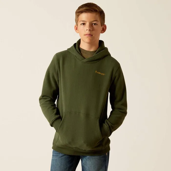 Kids Sweatshirts and Hoodies Ariat Barbwire Skull Hoodie Dark Green Kids Sweatshirts and Hoodies Ariat Barbwire Skull Hoodie Dark Green